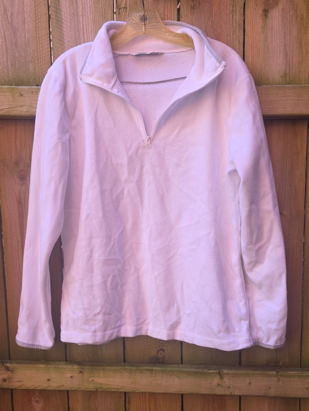 Lightweight Quarter-Zip Fleece Pullover - White